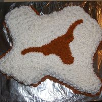 Texas Longhorn Cake We live in Texas and my husbands boss likes OU so when Texas won, I made him a cake, it was great.