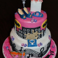 Bridal Shower Cake Bridal shower theme was music. The bride likes sex and the city and batman.