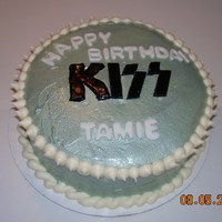 Kiss Birthday Cake Per the receivers request, this is a peppermint cake with peppermint frosting z(a cream cheese based frosting)............not too much,...