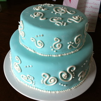 Blue Swirl Strawberry cream cake, MMF