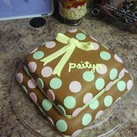 Welcome Baby Paityn! French vanilla cake with chocolate and strawberry filling, chocolate buttercream, and chocolate fondant.