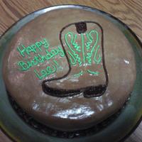 Lee's Birthday White cake with chocolate buttercream icing. Kind of hard to tell in the pictures, but I marbelized the icing.. Tried to make it look like...