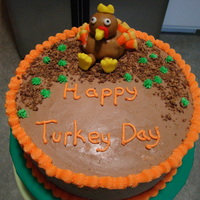Thanksgiving Turkey Cake This cake is chocolate cake infused with peanut butter cups and peant butter chocolate icing. The turkey body is made with MM fondant and...