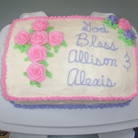 Rose Cross Baptism Cake I made this cake for the baptism of twin girls. It would also be nice for a communion or other religious event.