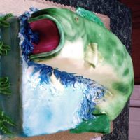 Large Mouth Bass carved from 2 layer half sheet- sitting on 2 layer half sheet. bass is covered w/mmf and airbrushed. fins are cb covered w/mmf. all else is...