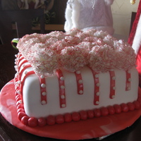 Anniversary Cake - Carnations Anniversary cake for my parents. White cake with vanilla creme filling. Covered in fondant brushed with pearl dust. Carnations made from...
