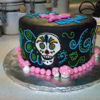 Day Of The Dead Birthday Cake My friends' daughter requested Day of the Dead and mushrooms for her birthday cake! I finally figured out a way to incorporate the two...