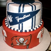 Baseball/football Cake his cake was a surprise wedding cake from a bride to her groom. She decided to forgo the traditional cake they originally picked out and...
