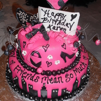 Sex And The City Sex and the city cake for a girls weekend birthday..I used the skyline template that I found on here, thankyou. The cake is chocolate with...