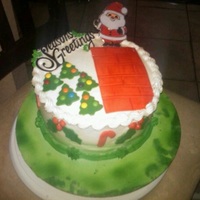 Christmas Holiday Cherry Cake 9 inch round Cherry cake filled with Chocolate Ganache and cherries