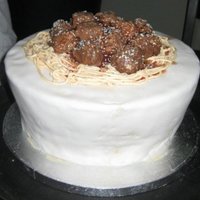 Spaghetti & Meatballs Cake! This was my first ever cake, made for a friend's surprise party. He refused to eat it for a while it looked so reaslistic XD