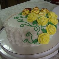 Basket Of Roses butter cake with buttercream and buttercream roses.