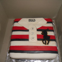 Polo Shirt I made the mistake by trying to spray paint the emblem with an edible spray, but it bleed so I used black icing instead. But other than...