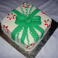 Fondant Present fondant present with fondant snowflakes and bow