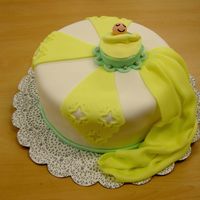 Baby Cake fondant cake with baby in bassinet