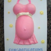 Belly Cake For Baby Shower Baby shower cake for one of my co-workers. My first belly cake. Lemon cake with buttercream icing covered in marshmallow fondant. Fondant...