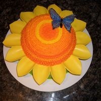 Sunflower Cake Sunflower cake for my co-workers birthday. I think this would make a really nice Mother's Day cake too. Darn Good Chocolate Cake with...