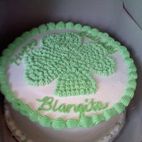 St Pattys Day Cake whipped topping cake.