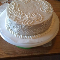 Piped Leaves This is my first cake using nothing but lines. I think it turned out pretty good.