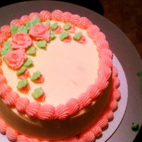 Pink Roses I just started decorating in a bakery a few months ago and i decided to do this pink rose scheme to see how my skills have progressed....