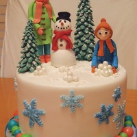 Fun In The Snow This is an 8" yogurt spiced pound cake (recipe here on cc) with cream cheese buttercream filling. The figures I made from Lorraine...