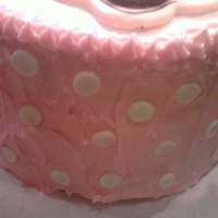 Minnie Mouse Birthday cake for my granddaughters 2 nd Birthday. White cake with Butter-cream frosting, whipped cream and strawberry filling