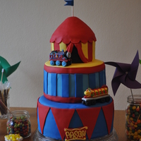 Thomas Comes To The Circus This is my 5th Thomas Cake made for my little Thomas lover. He just turned 5 and had to have another. The bottom two layers are cake and...