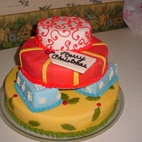 Wrapped For The Holidays This cake is my pride and joy (so far). Only my 6th attempt at any cake decorating. It actually looked like a bunch of presents stacked on...