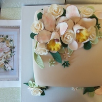 Cake The flowers are all fondant & gum paste and the cake is a Chocolate Cake w/ Vanilla buttercream!