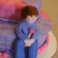 10Th Birthday Justin Bieber Devil's food cake with chocolate filling, covered in fondant with a fondant 'Justin Bieber'