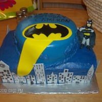 Batman Birthday Gumpaste Batman (my first figure), with fondant details.