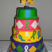 Hair Ball Cake This cake was for the Hair Ball which is a benefit ball for the American Cancer Society. This was my first big cake. All the decorations...