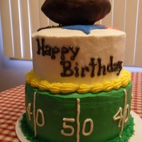 Steelers Football Birthday Cake The football is rice crispy treats covered in chocolate