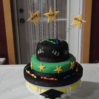 Kindergarten Graduation Cake I made for my church's kindergarteners.... tfl