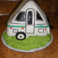 Camper Birthday Cake Was asked to make this a frame camper for 88th birthday party. camper is all cake covered in mmf