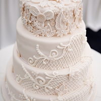 Vintage Ivory Wedding Cake~ 