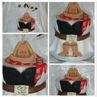 Cowboys And Wenches 40th birthday cake for my friend Sharon. The theme for the party is Cowboys and Wenches and the cake is based on the outfit she's...