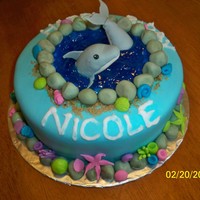 Dolphin Birthday Cake Everything is hand made and edible