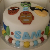 Marvel Superhero customer asked for faces of some of the superhereos - hulk, wolverine, ironman & spiderman. my darling 2yr old son decided to reach up...