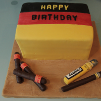 German Flag, Inside And Out The cake is beer and chocolate chip, with fudge filling. I dyed the layers so that it looks like the German flag when you cut into it. The...