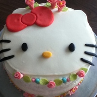 Hello Kitty Hello Kitty face made out of fondant.