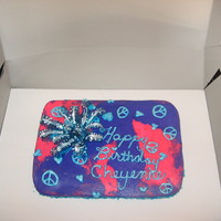 Peace Sign And Heart Cake My niece wanted a purple and pink peace sign and heart cake for her birthday. I wanted to try out the gelatin bow thing. So everything is...