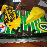Super Bowl Xlv Threw this together last minute for a super bowl party... fondant was a little dry to it started to crack during transport. Favorite part...