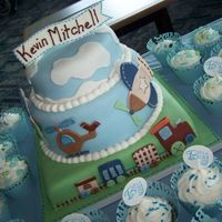 Baby Kevin The shower cake I made for my brother and his girlfriend. It was made to match the crib set.