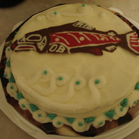 Alaskan Native Art Cake This is a cake I made for my dad, who is an avid collector of Tlingit Native art. The salmon is made of melting chocolate which I piped and...