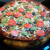 Pizza Cake This is a 15 pepperoni cake I made for my son's 15th birthday. It was a hugh hit with all his friends! Thanks for looking!! :)