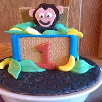 Isaac's Smash Cake I made this little cake for my nephews first birthday. He loves monkeys! There is a small chocolate cake surrounded by a gramcracker box (...