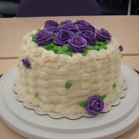 Basket Weave With Roses this was my first basket weave cake. not perfect, but i was really happy with the result. i added some leaves and roses poking through to...