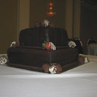 Chocolate Wedding Cake My very first ever wedding cake, not great but not terrible, the people were happy with it and it's yummy-ness!