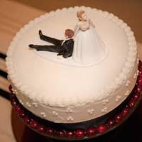 Single Tier Wedding Cake a small, single tiered wedding cake I made for a Christmasy surprise wedding